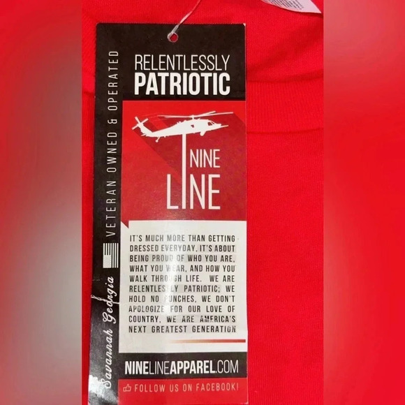 💥NWT Nine Line Apparel Men’s Red Patriotic Short Sleeve T-Shirt Size Small - Picture 4 of 6